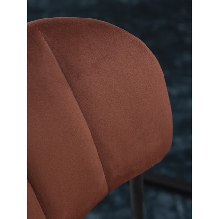 Bar stool Eirill, 560 × 475 × 990 mm, velor, brick color-3