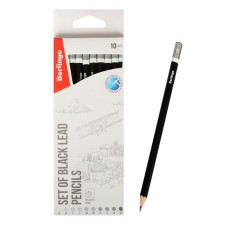 A set of pencils of black-graphic 10 pieces of Berlingo, 3H-3B, euro suspension