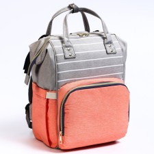 Women's backpack with a thermal carman, thermal mosque - portfolio, gray/pink color
