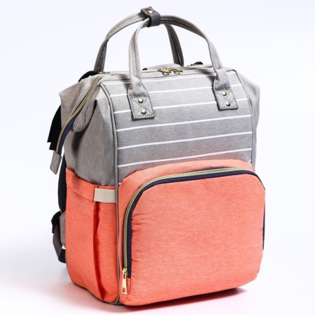 Women's backpack with a thermal carman, thermal mosque - portfolio, gray/pink color
