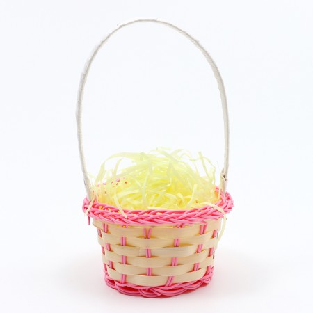 Wicker basket, pink 20*8 cm-1