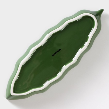 Serving share "Leaf", 25 × 9 × 2.8 cm, green color-3