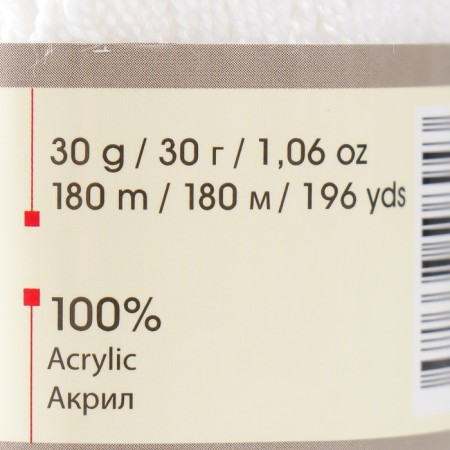 Yarn "etamin" 100% acrylic 180m/30g (421 white)-3
