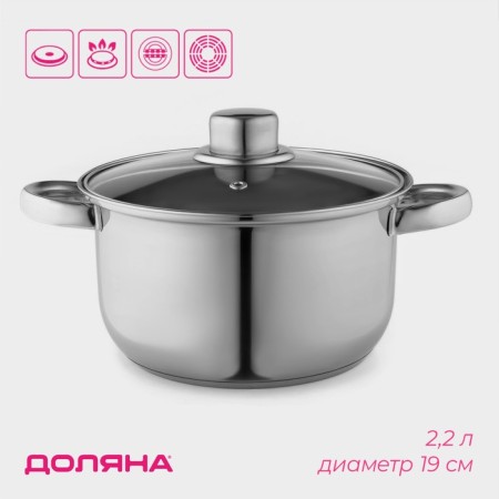 A pan with a stainless steel lid “Classic”, 2.2 l, d = 19 cm