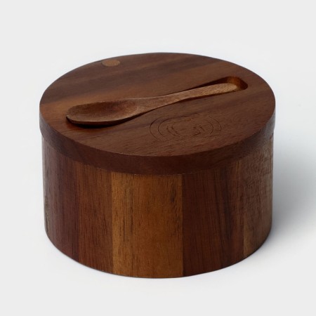 Bank for spices with a spoon, 10 × 6 cm, acacia-3
