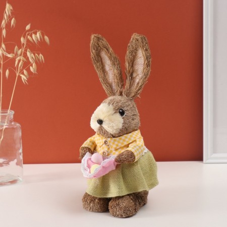 Decor "Bunny with testicles in the apron" 13x17x30 cm-3