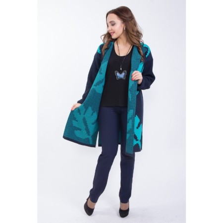 Cardigan female, size 42, blue color-1