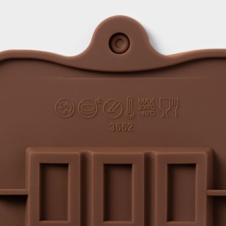 Chocolate chocolate form "Chocolate", silicone, 25 × 11.5 × 0.5 cm, 15 cells, brown color-5