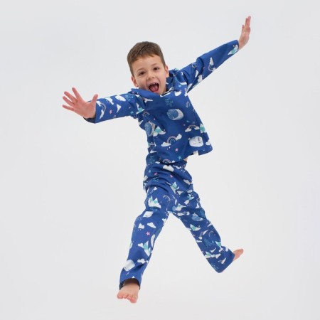 Pajama nursery (shirt, trousers) KAFTAN "Moon" p. 122-128, blue-5