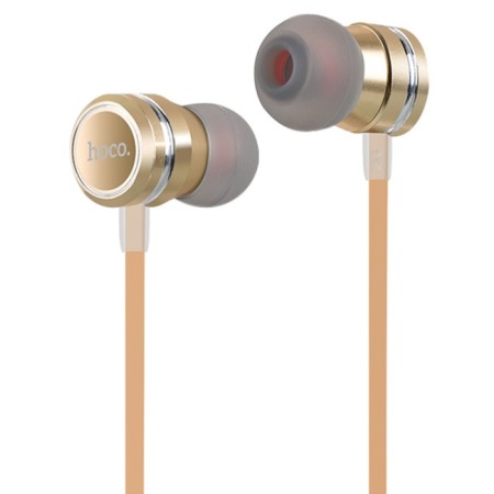 Hoco M16 headphones, wired, inserts, microphone, 1.2 m, golden