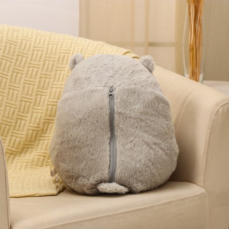 Soft toy "Hamster" with a blanket, 30 cm, gray color-6