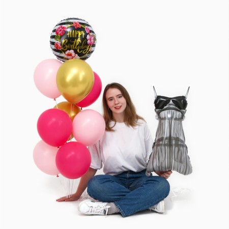 A set of balls "for her", latex, foil, 10 pcs.-1