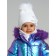 Children's knitted set for girls: hat and snood, size 48, white color