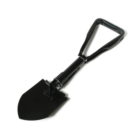 Tourist shovel, l = 47 cm, folding, saw, metal stalk, with a pen, in a case, Greengo