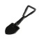 Tourist shovel, l = 47 cm, folding, saw, metal stalk, with a pen, in a case, Greengo