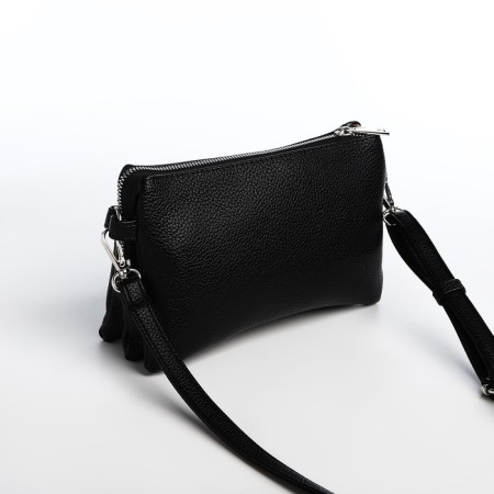 Bag Cross-Bodi with a zipper, black color-1