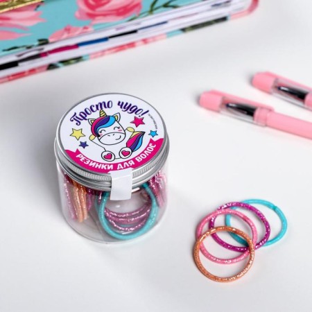 Hair gum "Unicorn", mix, 30 pcs