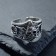 Ring "ring" skull with flowers, color black silver, dimensionless