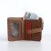 Women's wallet on the button, brown color