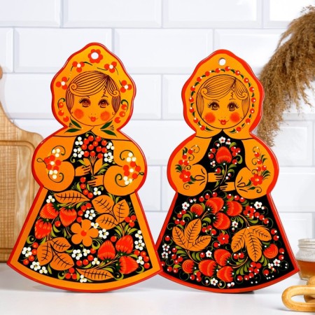 Groot board "Girl", 25 × 34 cm, Khokhloma