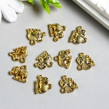 Souvenir Metal Suspension "Elephant" gold 1x1.3 cm-2