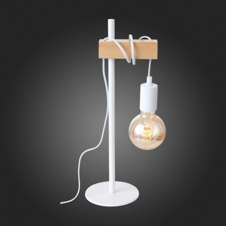 Evoluce bedside lamp. SL1142.504.01. Bagetti. 1x60 watts, e27, 17x14x46 cm, white color, light wood-8