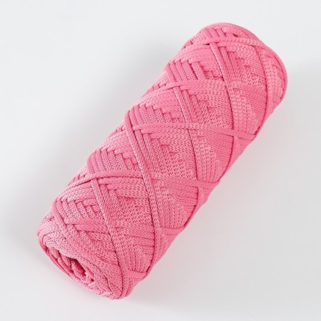 Knitting cord 100% polyester, width 3 mm 100m (bright pink)-1