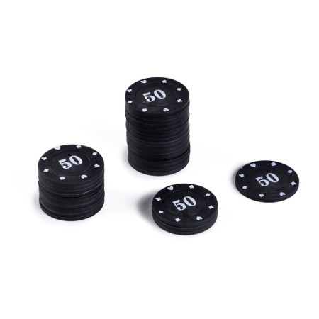 A set of chips with a face value of 50, plain, black, in a set of 25 pcs.-1