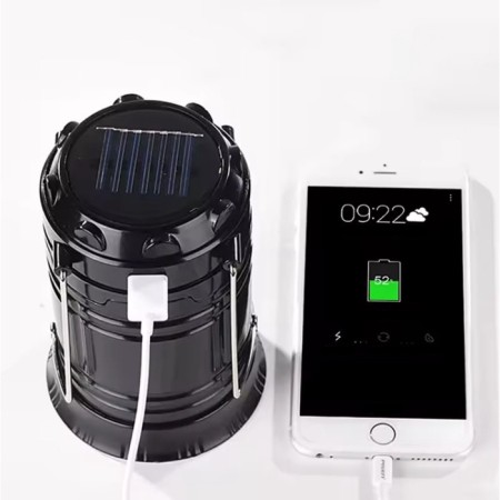 Camping battery "Master K.", 1800 mAC, 7 LED, Solar Battery, Black-5