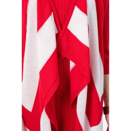 Cardigan female, size 50, red color, white-4