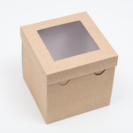 The box is folding, the lid is, with a window, craft, 15 x 15 x 15 cm-1