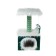 The house is small for cats, fur/velor, 34 x 34 x 60 cm, green