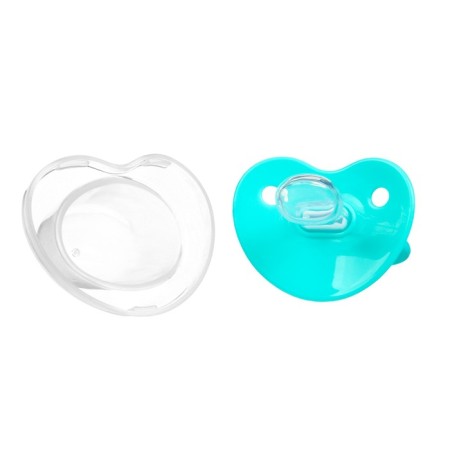 Nipple - silicone dummy orthodontic, from 0 months, with a cap, the color is turquoise-8