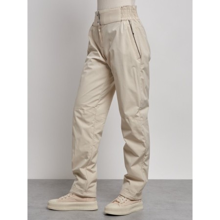 Warmed female trousers, size 48, beige color-13