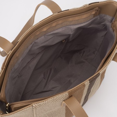 Zipper bag with zipper, brown color-2