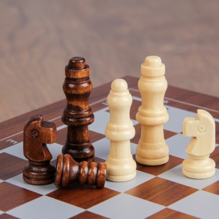 Set 4 in 1: chess, poker (100 chips, 2 decks, cubes 5 pcs), 24 x 24 cm-3