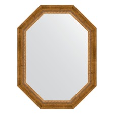 Mirror in the baguette frame, aged bronze with weaving 70 mm, 63x83 cm