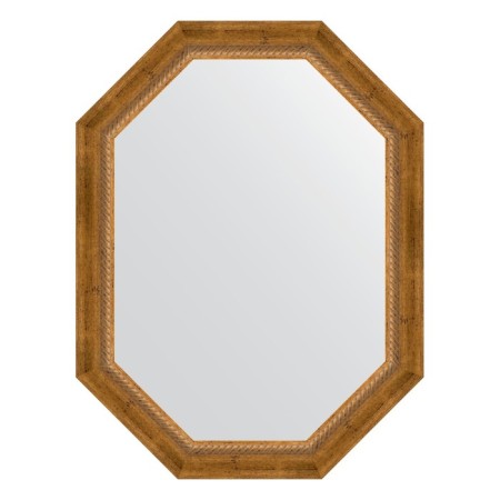 Mirror in the baguette frame, aged bronze with weaving 70 mm, 63x83 cm
