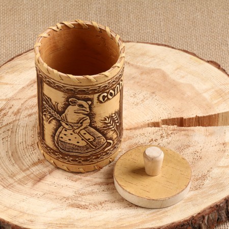 TUES "Mouse", salt 400 ml, 8 x 8 x 13 cm, birch bark-3