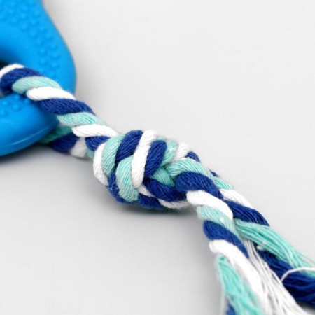 Chewing toy with a rope for dogs "palm", 10 cm, blue-3