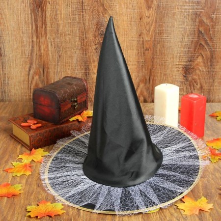 Carnival hat "Witch", white color