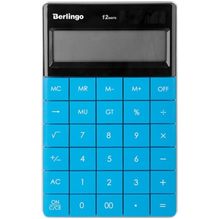 Calculator desktop 12 categories, double power, 165x105x13 mm, blue
