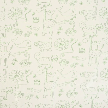 Baby oilcloth "Cartoons", district. 100x140 cm., Without edging, white/green color-1