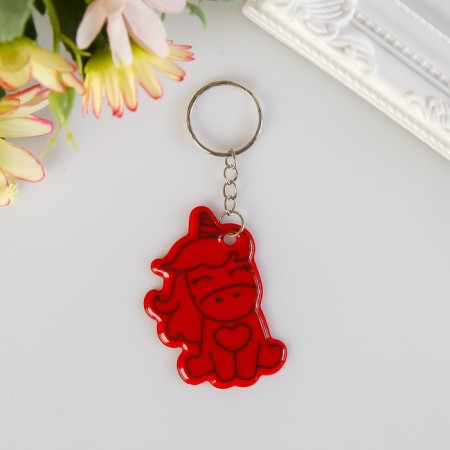 Browler plastic reflective "Unicorn with heart" MIX 5.5x4 cm