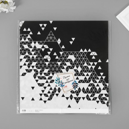 Scrapbooking paper "Triangles in details" density 180 grams set 5 pcs 30.5x32 cm-4
