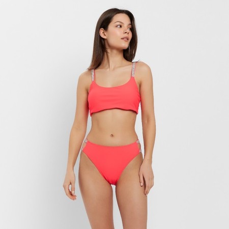 Female Separate Minaku swimsuit with rhinestones, pink color, size 48
