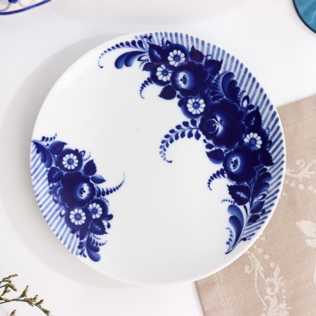 Plate "Romance Bouquet", D-200mm, Neo Gzhel