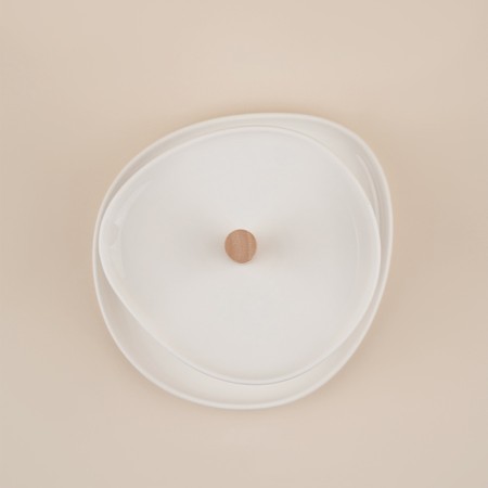 Floor - round fruit Sl Home "Trento", 2 tiers, porcelain, white color-3