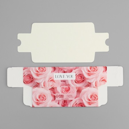 Box for Makarun, confectionery packaging "Love You", pink roses, 18 x 5.5 x 5.5 cm-5