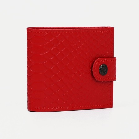 Women's wallet on the button, red color